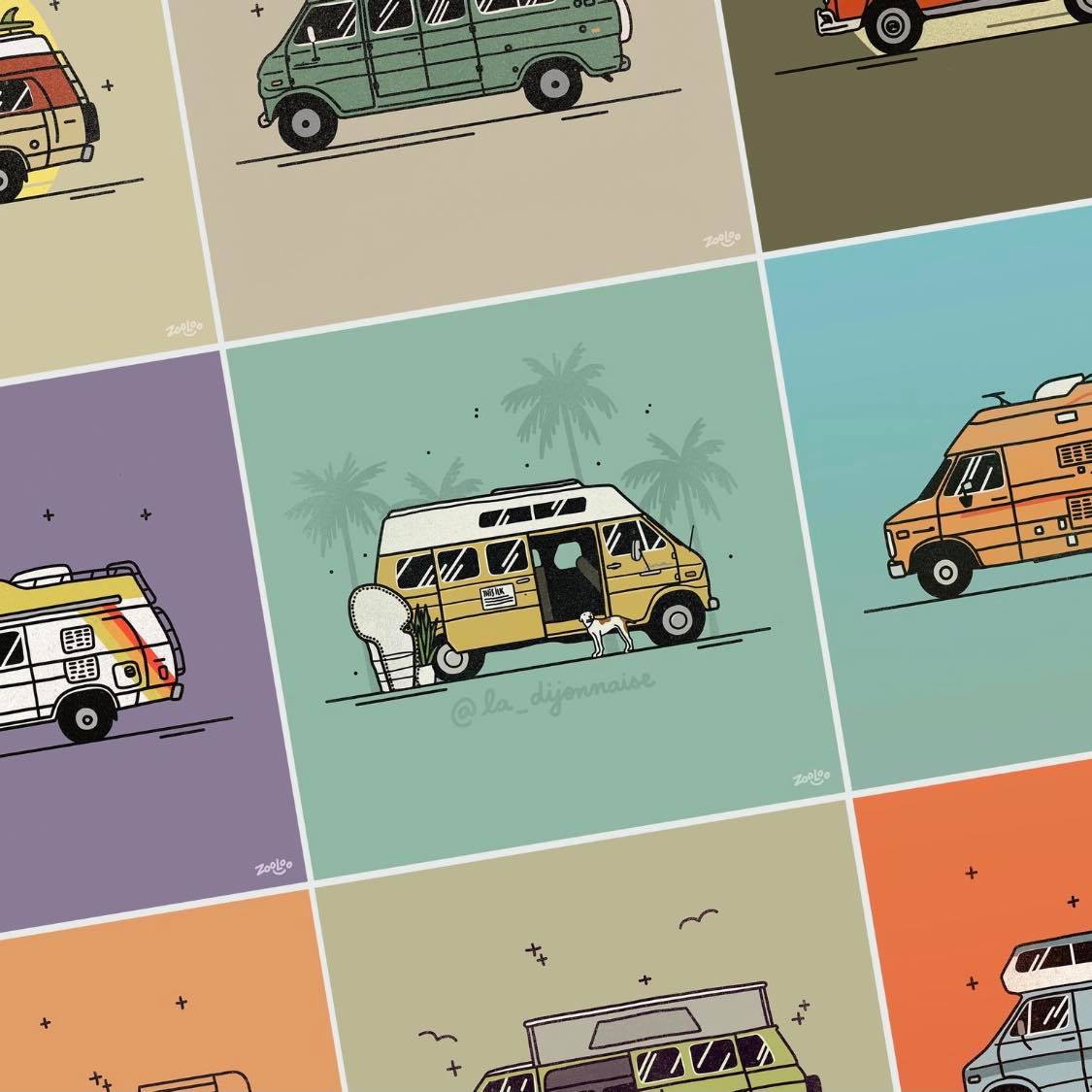 Illustration Van Vanlife Art