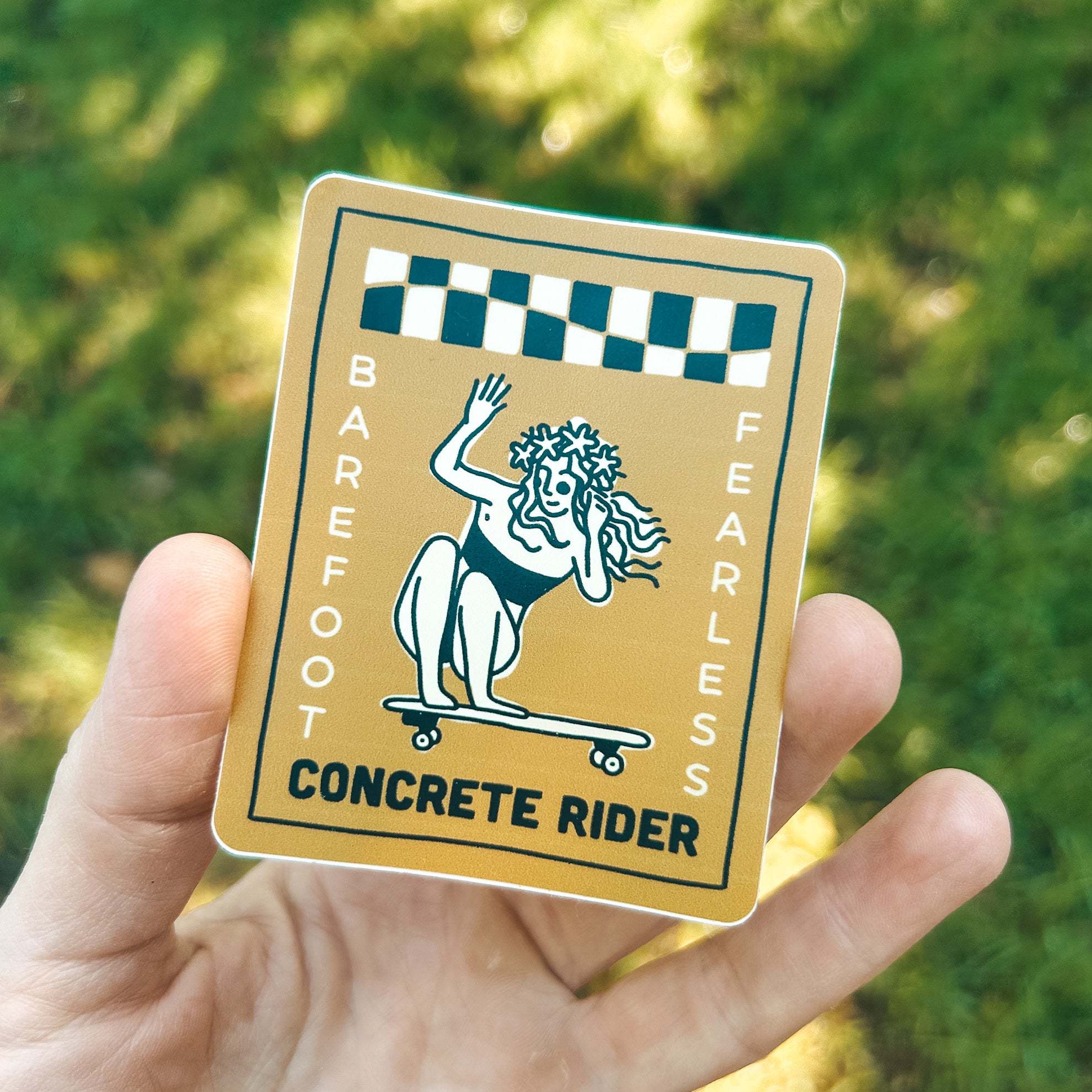 Concrete Rider | Skateboard Sticker - Barefoot Fearless Vinyl Decal