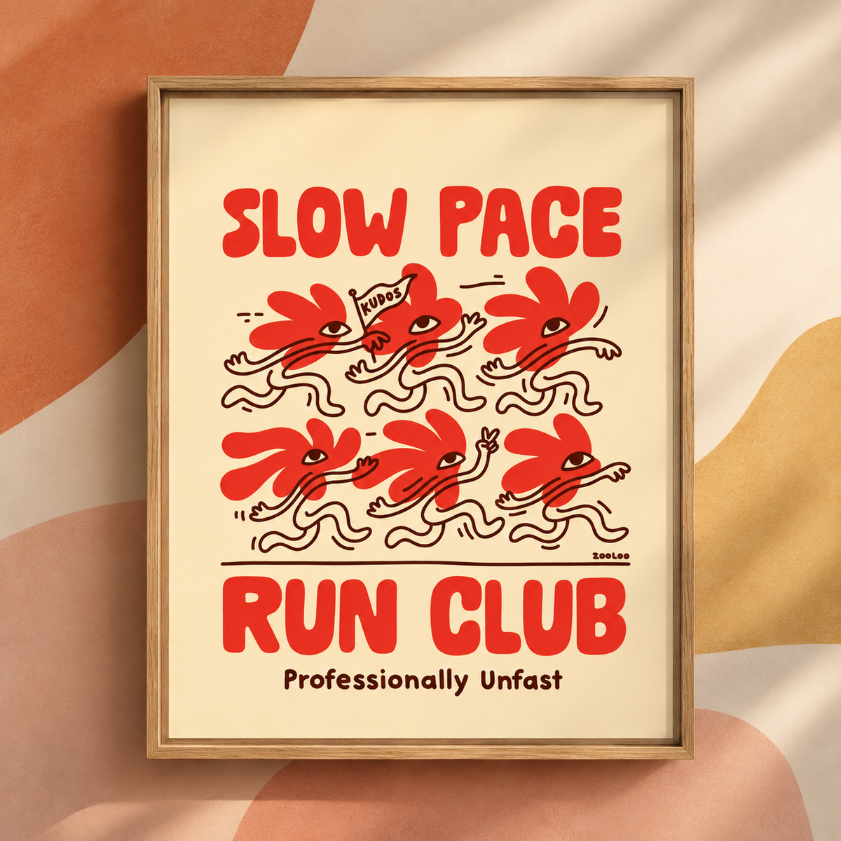 Slow Pace Run Club — Funny Retro Running Art Print