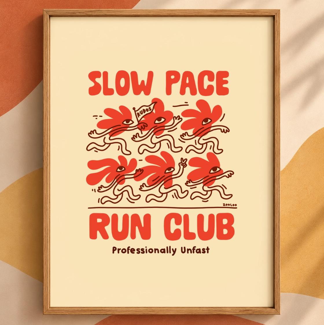 Slow Pace Run Club — Funny Retro Running Art Print