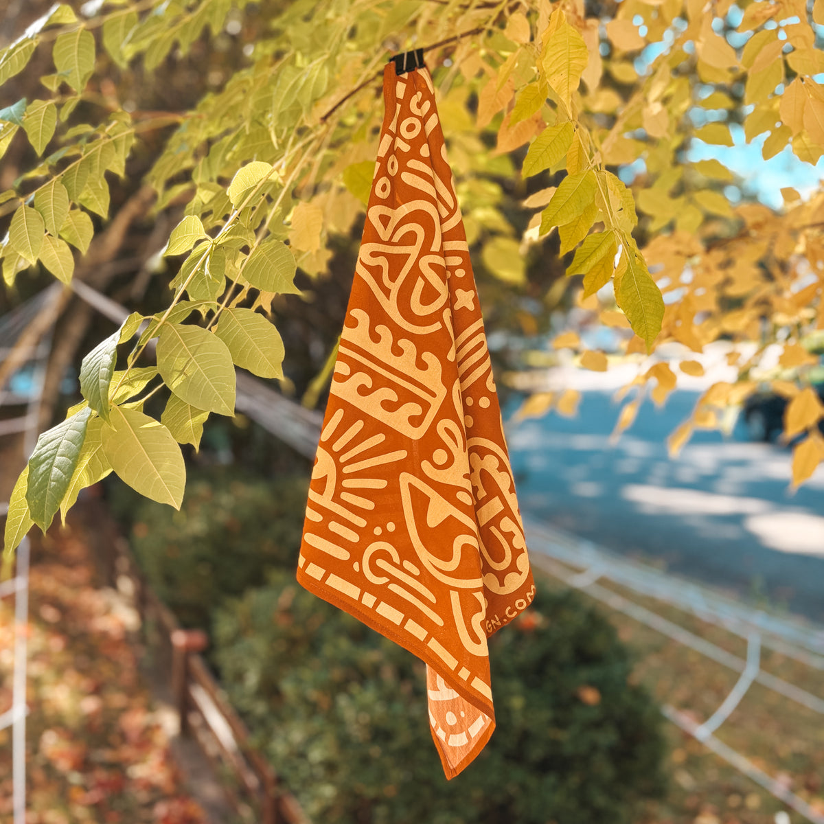 Bandana bohème en coton | Motif désert, surf et montagne
