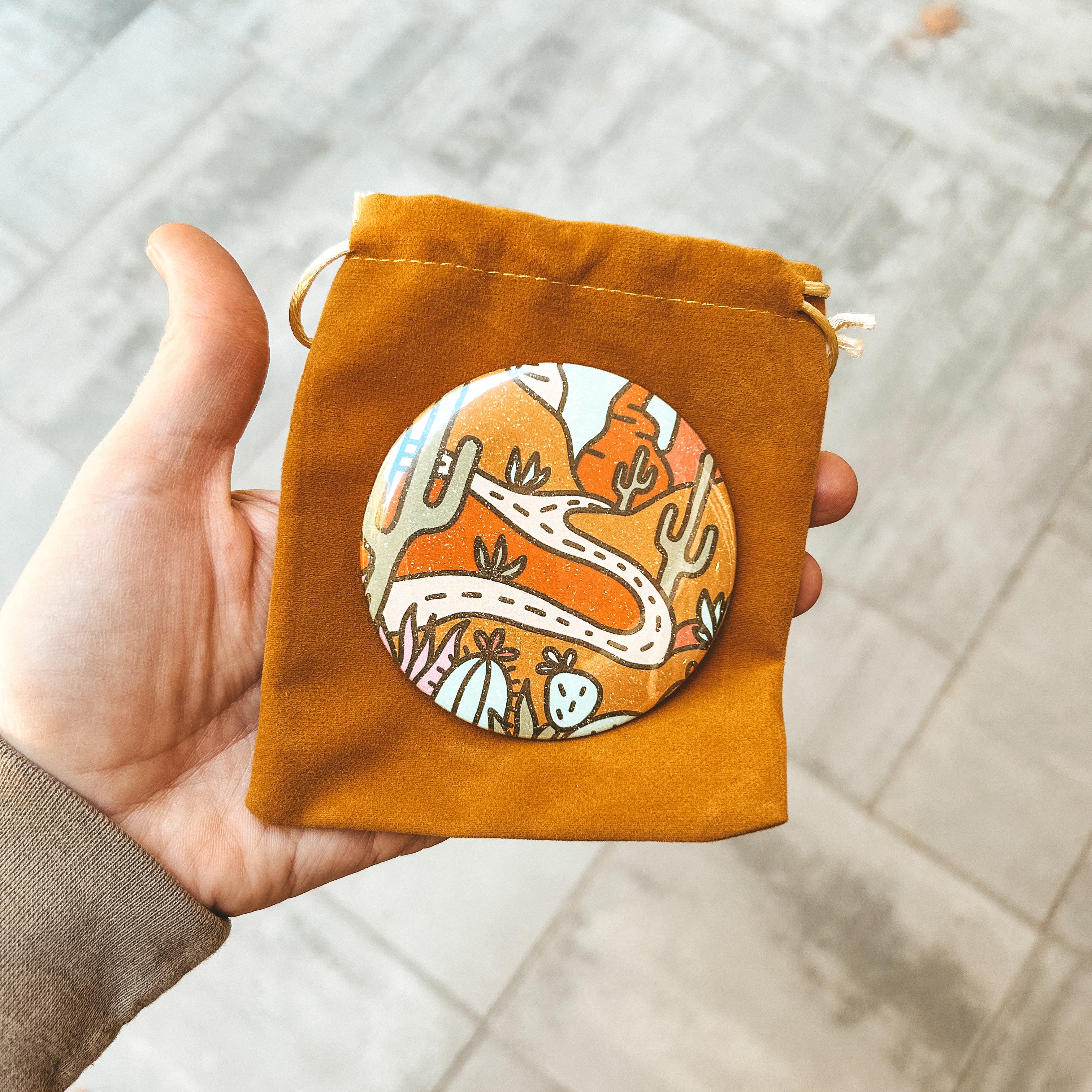 Pocket Mirror — Miroir de poche illustré Surf & Vanlife | Zooloo Design