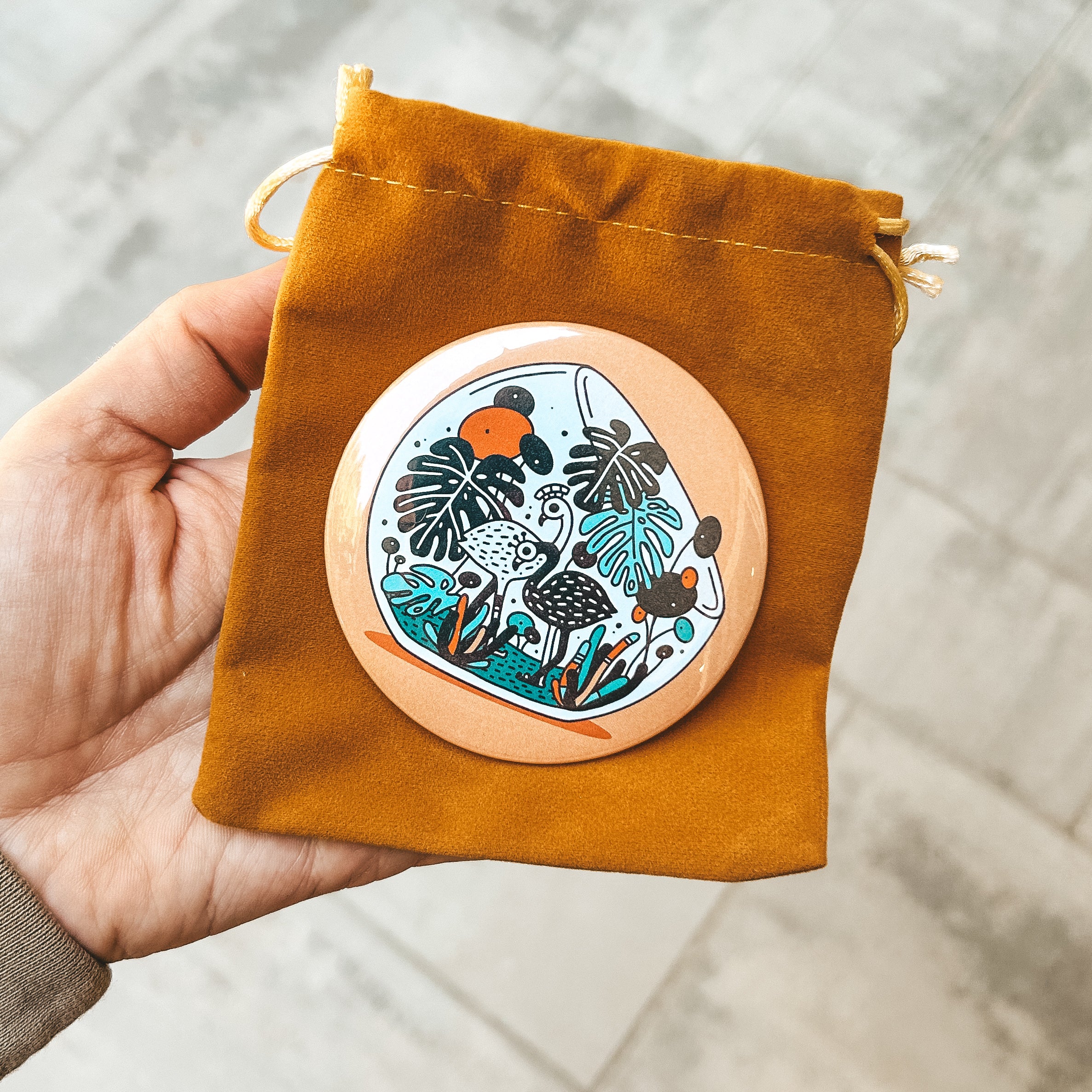 Pocket Mirror — Miroir de poche illustré Surf & Vanlife | Zooloo Design