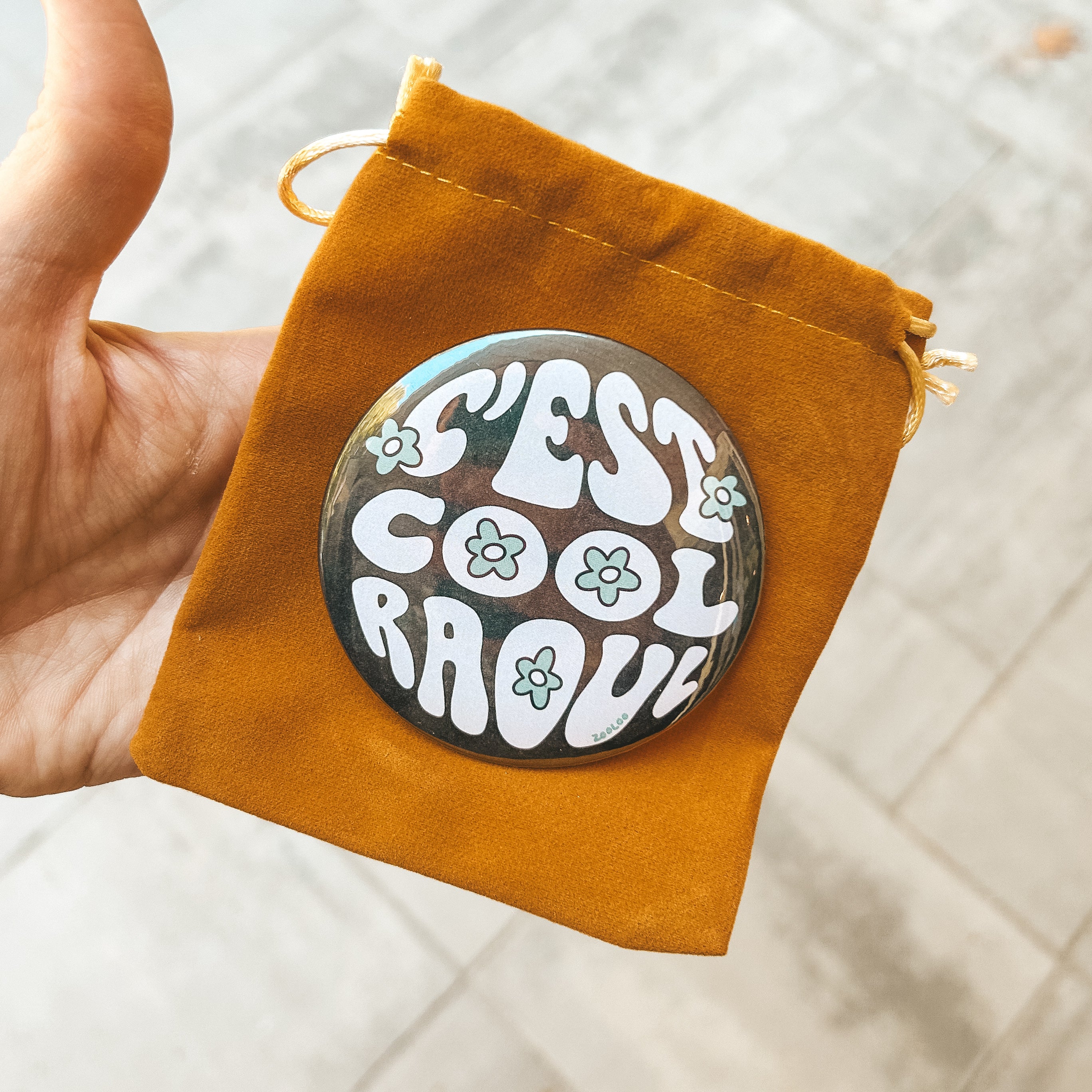 Pocket Mirror — Miroir de poche illustré Surf & Vanlife | Zooloo Design