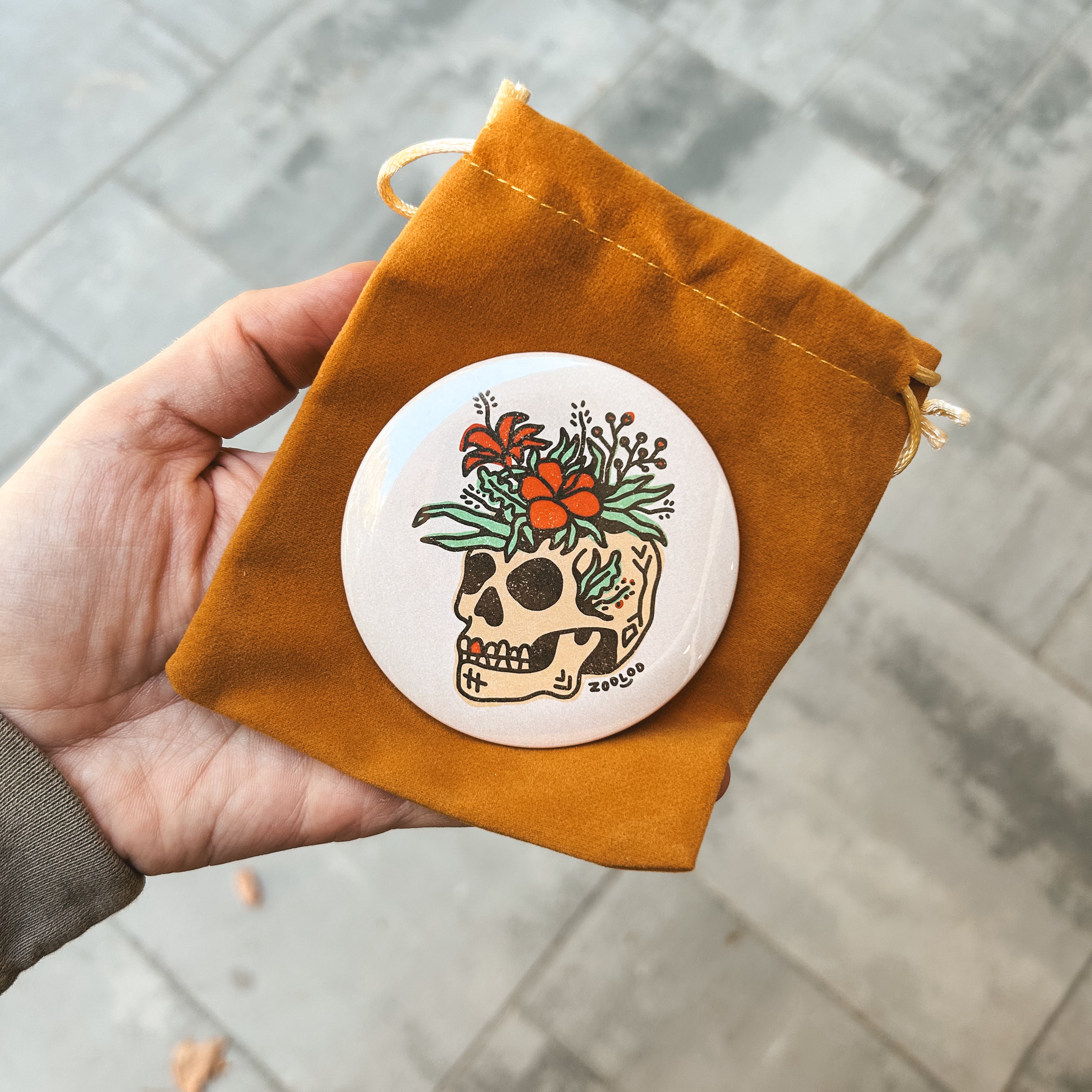 Pocket Mirror — Miroir de poche illustré Surf & Vanlife | Zooloo Design