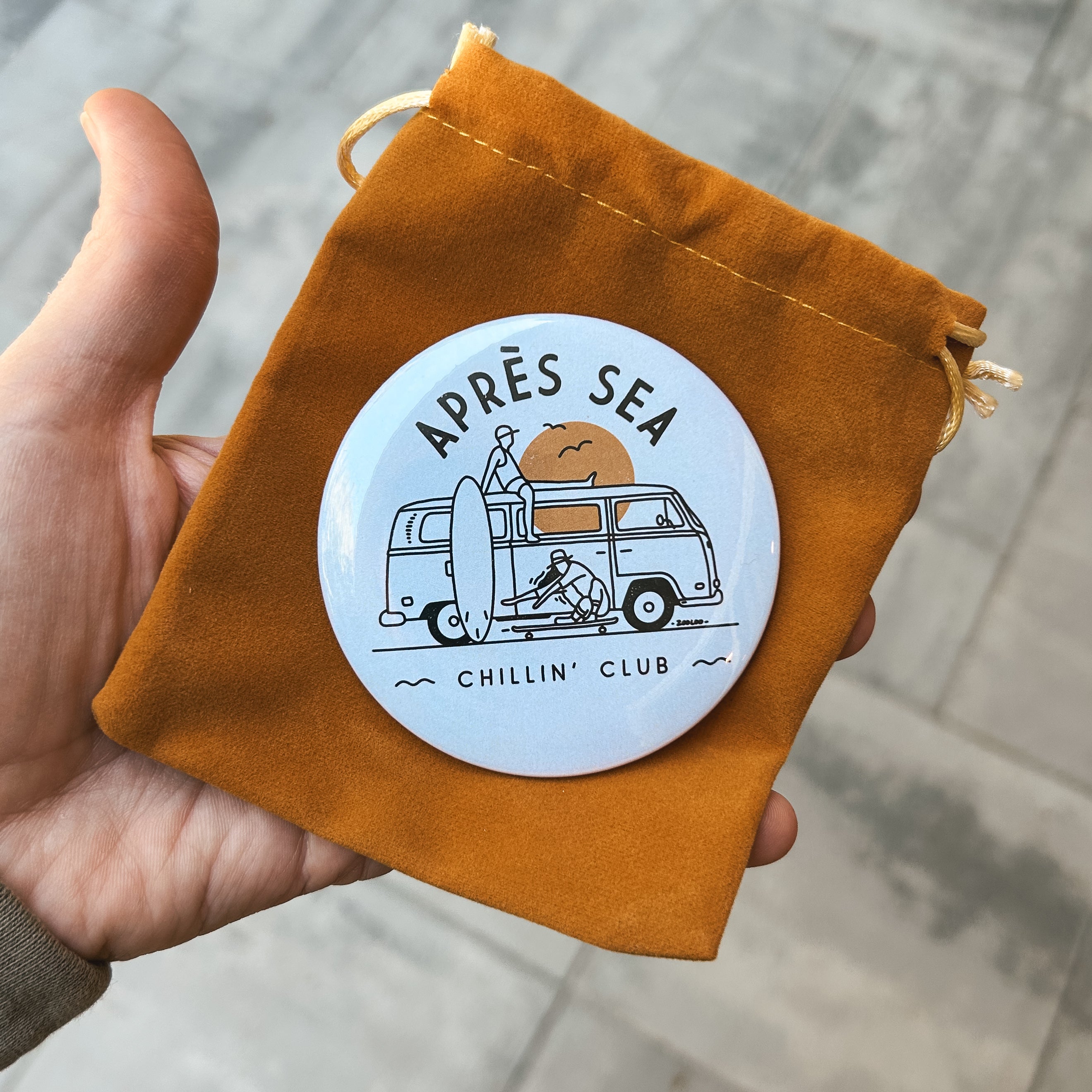 Pocket Mirror — Miroir de poche illustré Surf & Vanlife | Zooloo Design