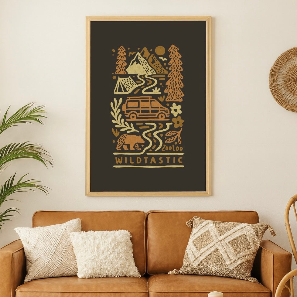 Wildtastic — Affiche vanlife & aventure en montagne | 16x20 po