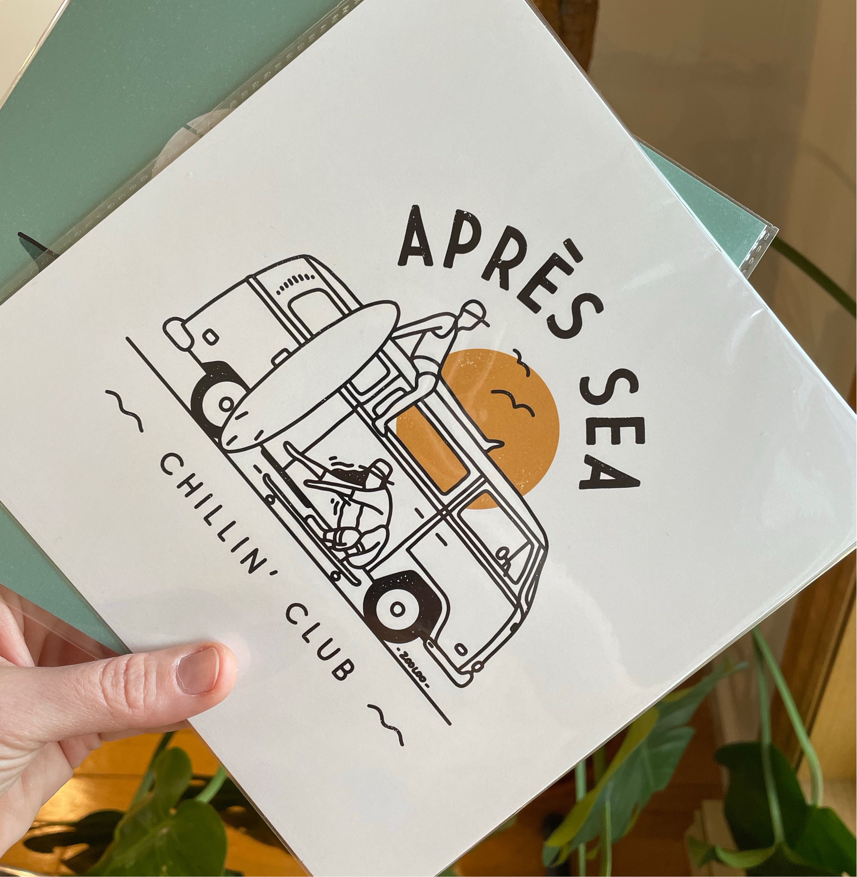 Art print surf skate vanlife coloré 8x8 pouces – Zooloo Design