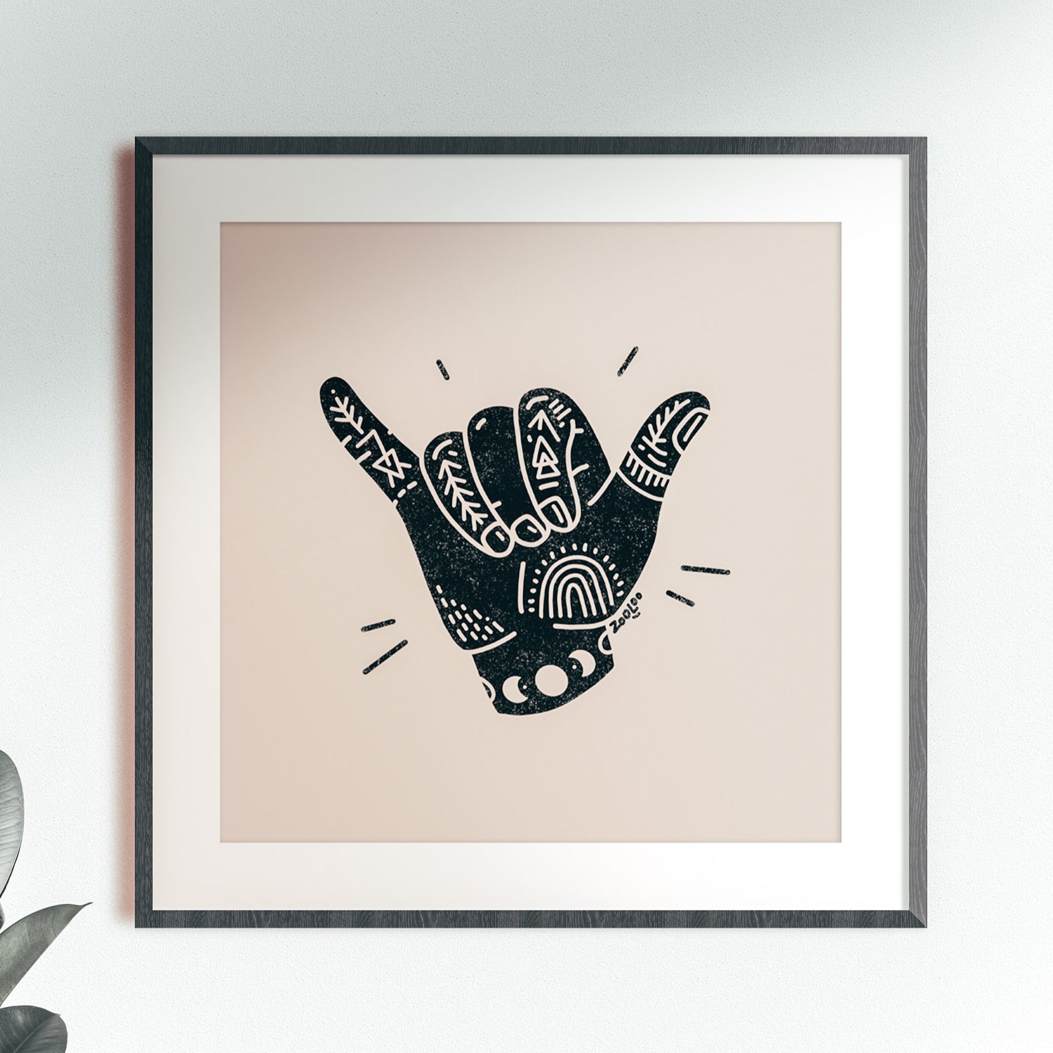 Shaka — Art Print surf & aloha vibes | 8x8 - 16x16 in